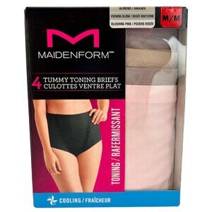 Maidenform Women's Tummy Toning Briefs / 4 Pack / Neutral Colours / Size Medium